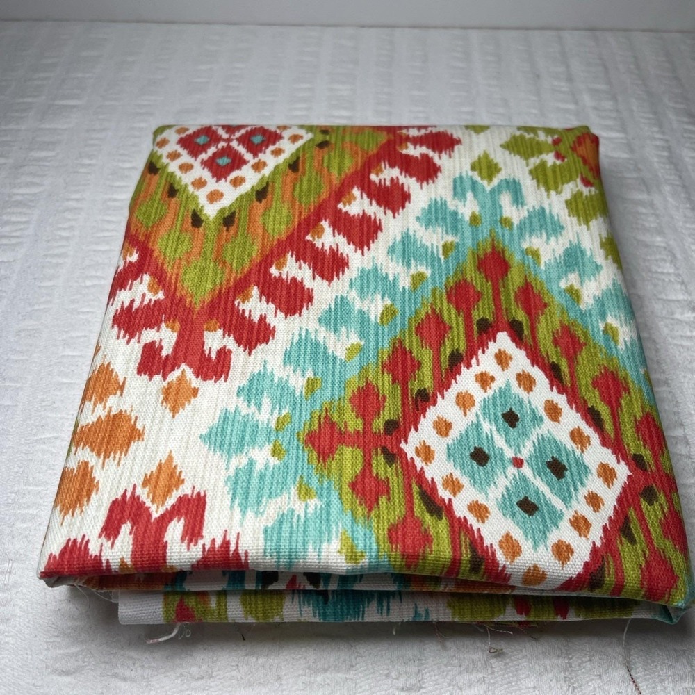 RICHLOOM Original Screen Print Design BOHO Bright Multi Color Fabric 22" 2 yds+